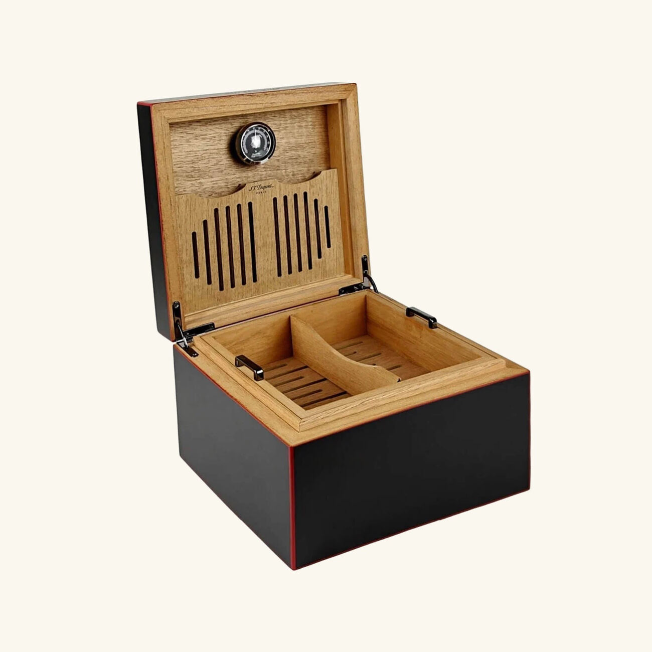 st dupont memento mori cigar humidor cube black