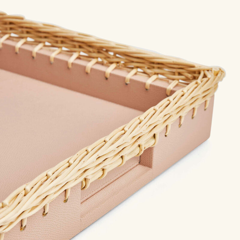 صينية الضيافة جيفرني مستطيلة متوسطة وردية جيوبانيارا صينية الضيافة جيفرني مستطيلة متوسطة وردية