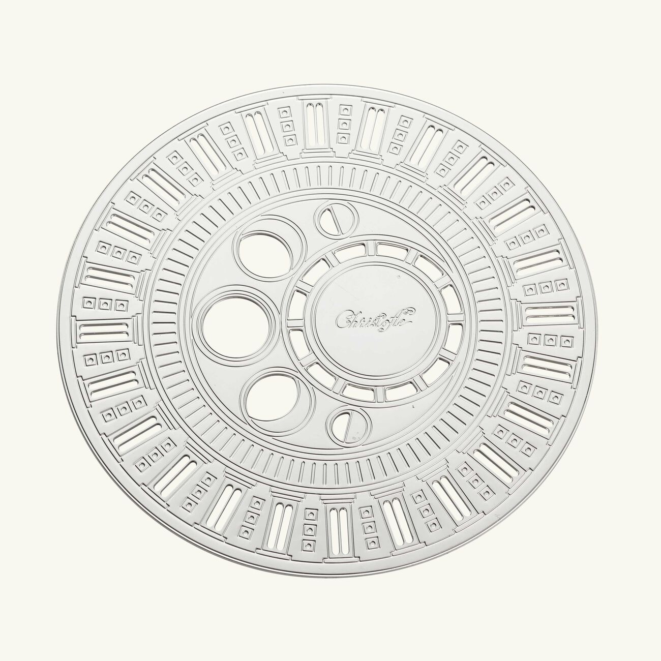 christofle r ve cosmique coaster silver plated set of 2