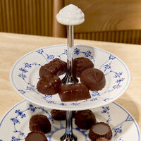 royal copenhagen blue fluted plain 2 tier cake stand white