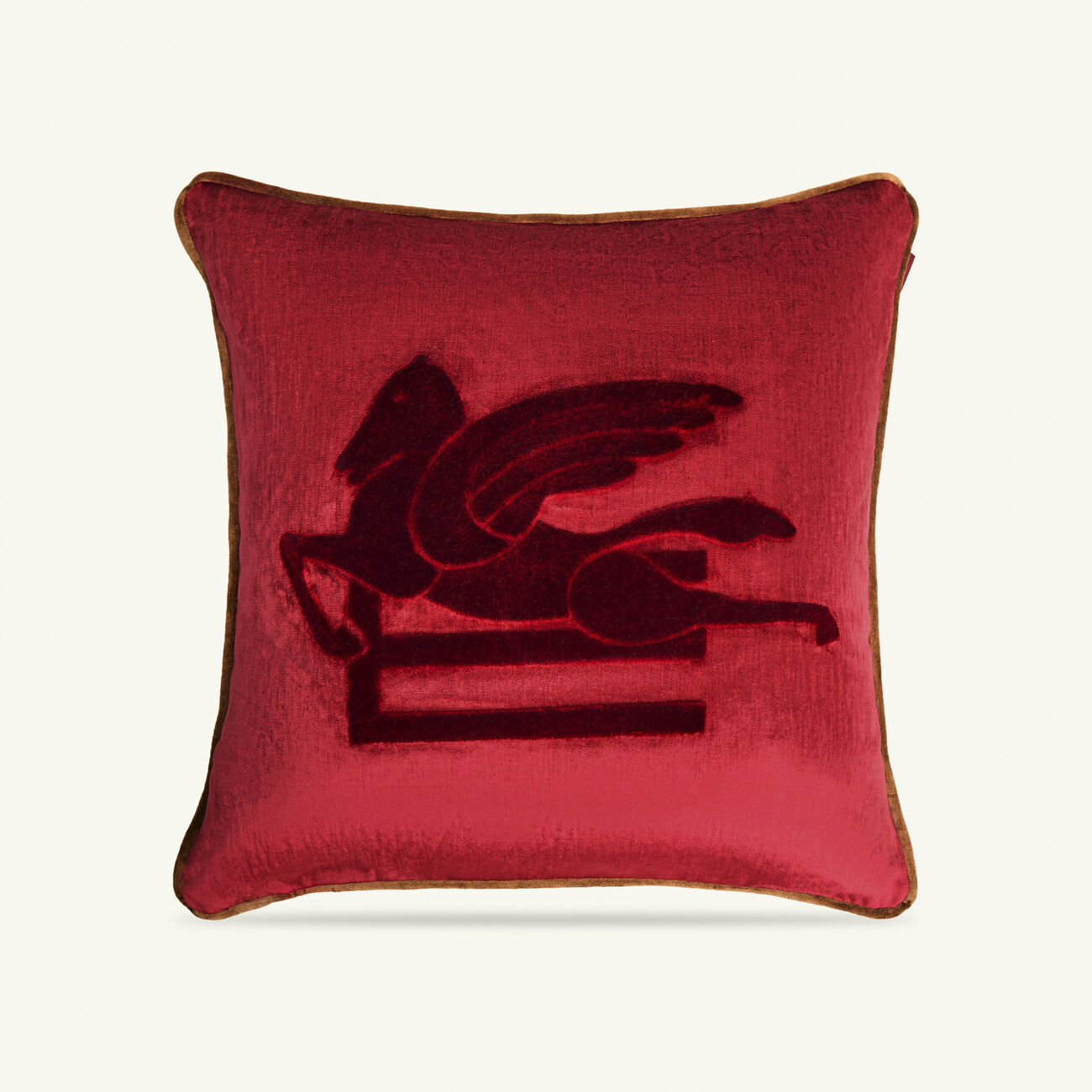 etro pegaso embroided cushion red