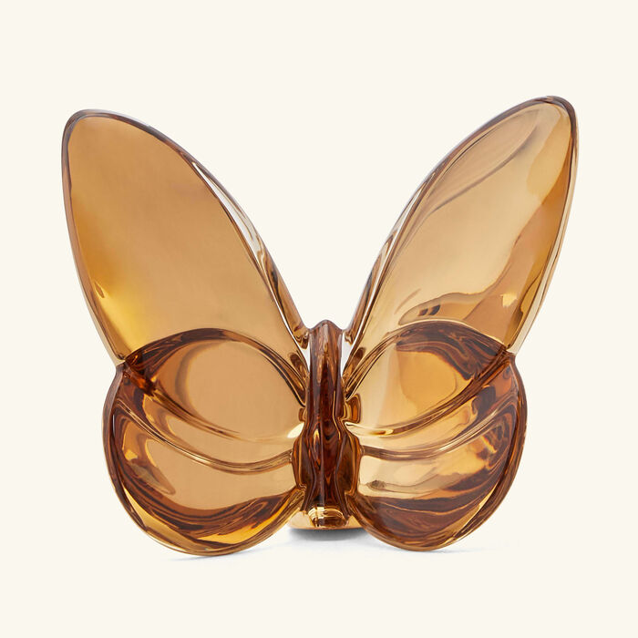 baccarat papillon lucky gilded butterfly figurine mini brown