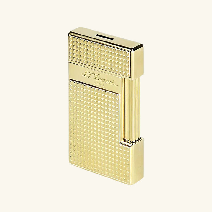 st dupont slimmy diamond head lighter gold