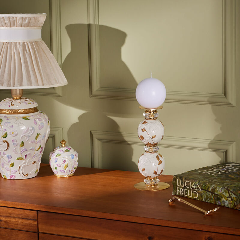 villari taormina candle holder white