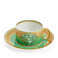 Green Coin Cup & Saucer, small