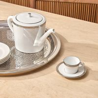 bernardaud maille platine coffee cup   saucer white