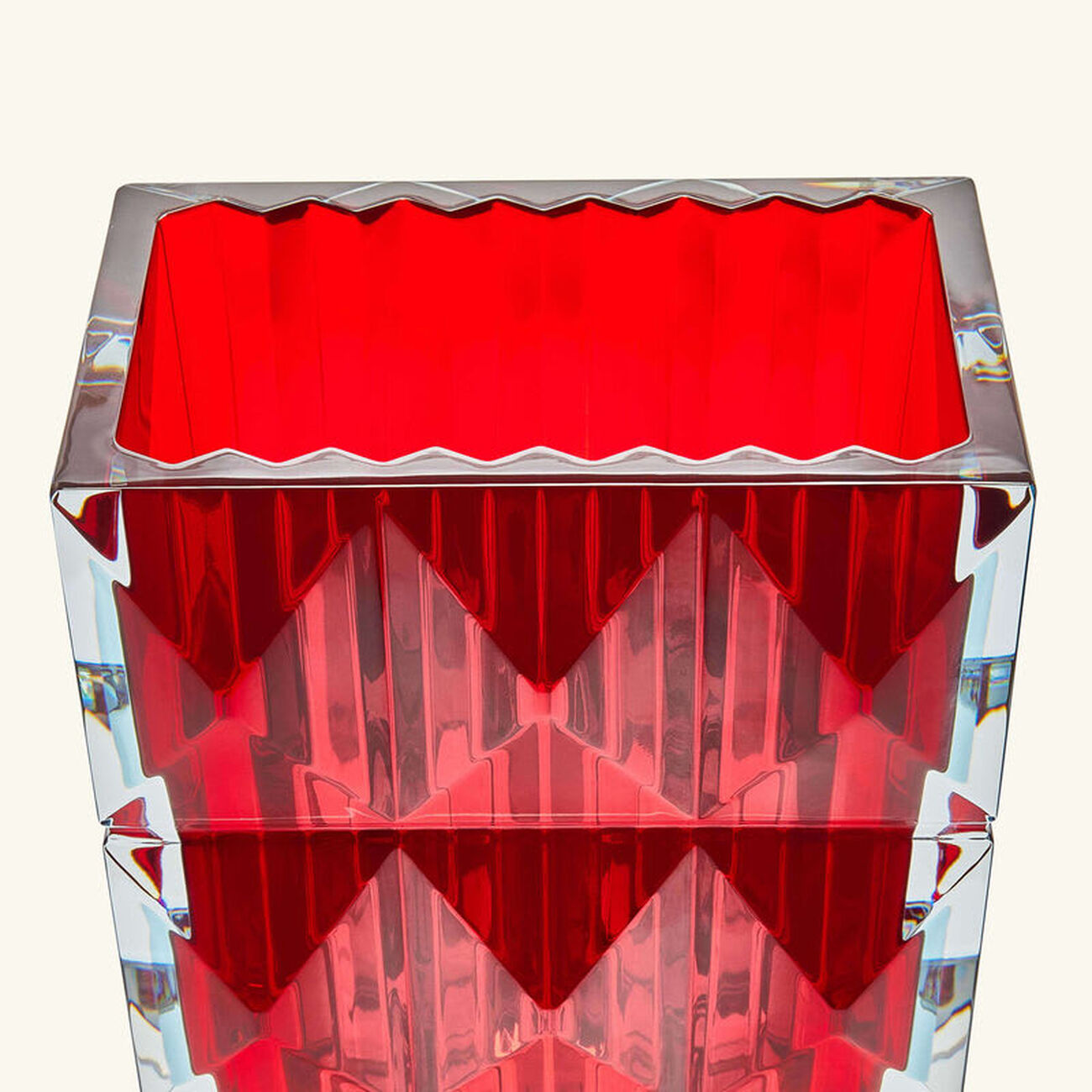 baccarat louxor vase rectangular small red
