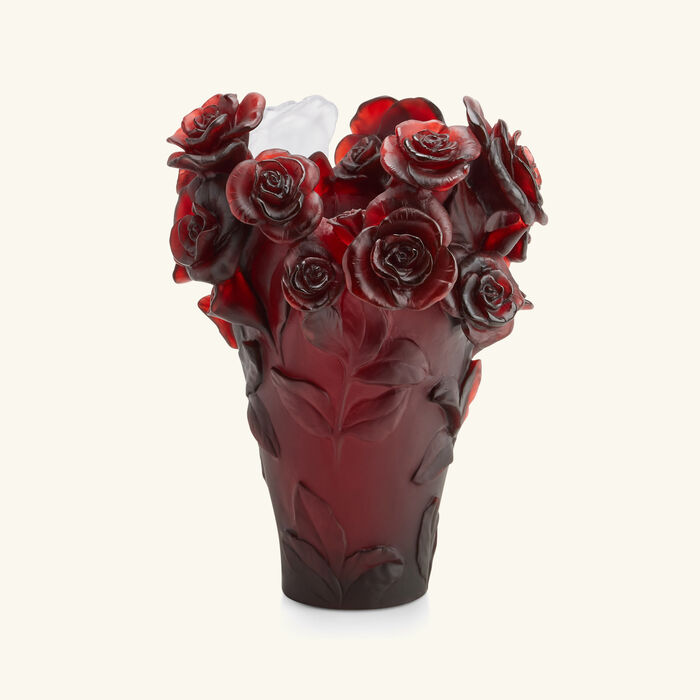 daum rose passion vase medium red limited edition