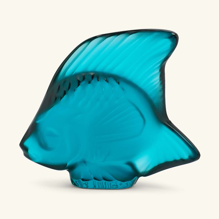 lalique fish figurine mini turquoise