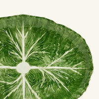 لي أوتومان طبق الضيافة راديكيو بيضاوي أخضر 40 سم