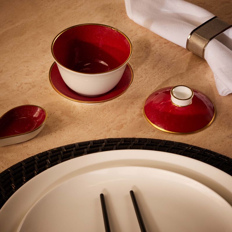 برناردو فنجان الشاي روج إمبيرور مع صحنه أحمر