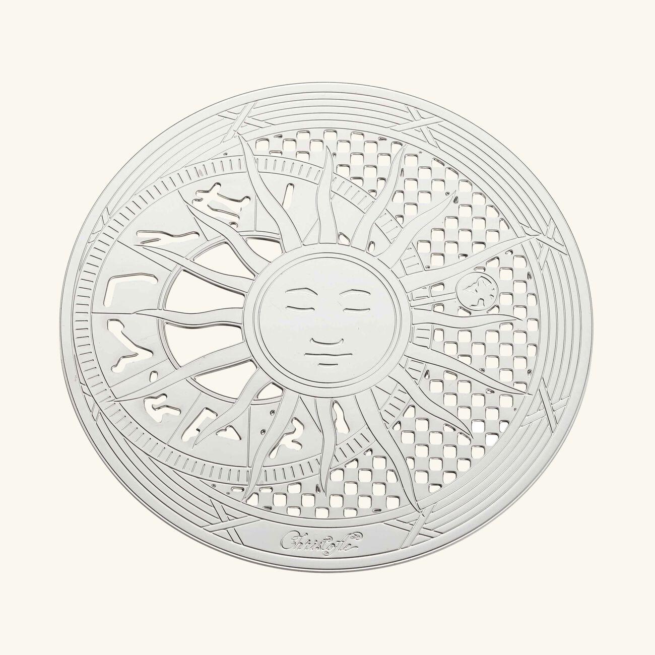 christofle r ve cosmique coaster silver plated set of 2
