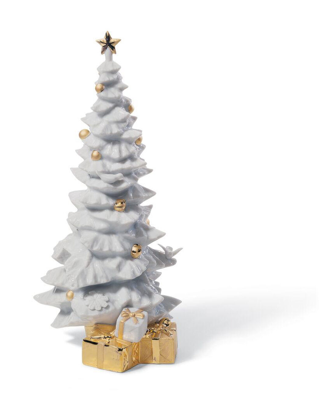 lladro o christmas tree sculpture medium white