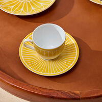 christofle malmaison riviera espresso cup   saucer yellow