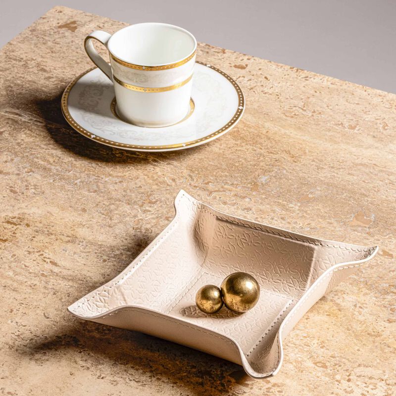 giobagnara elie saab monogram trinket tray square small torrone beige