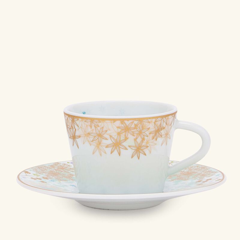 bernardaud feerie michael cailloux coffee cup   saucer blue