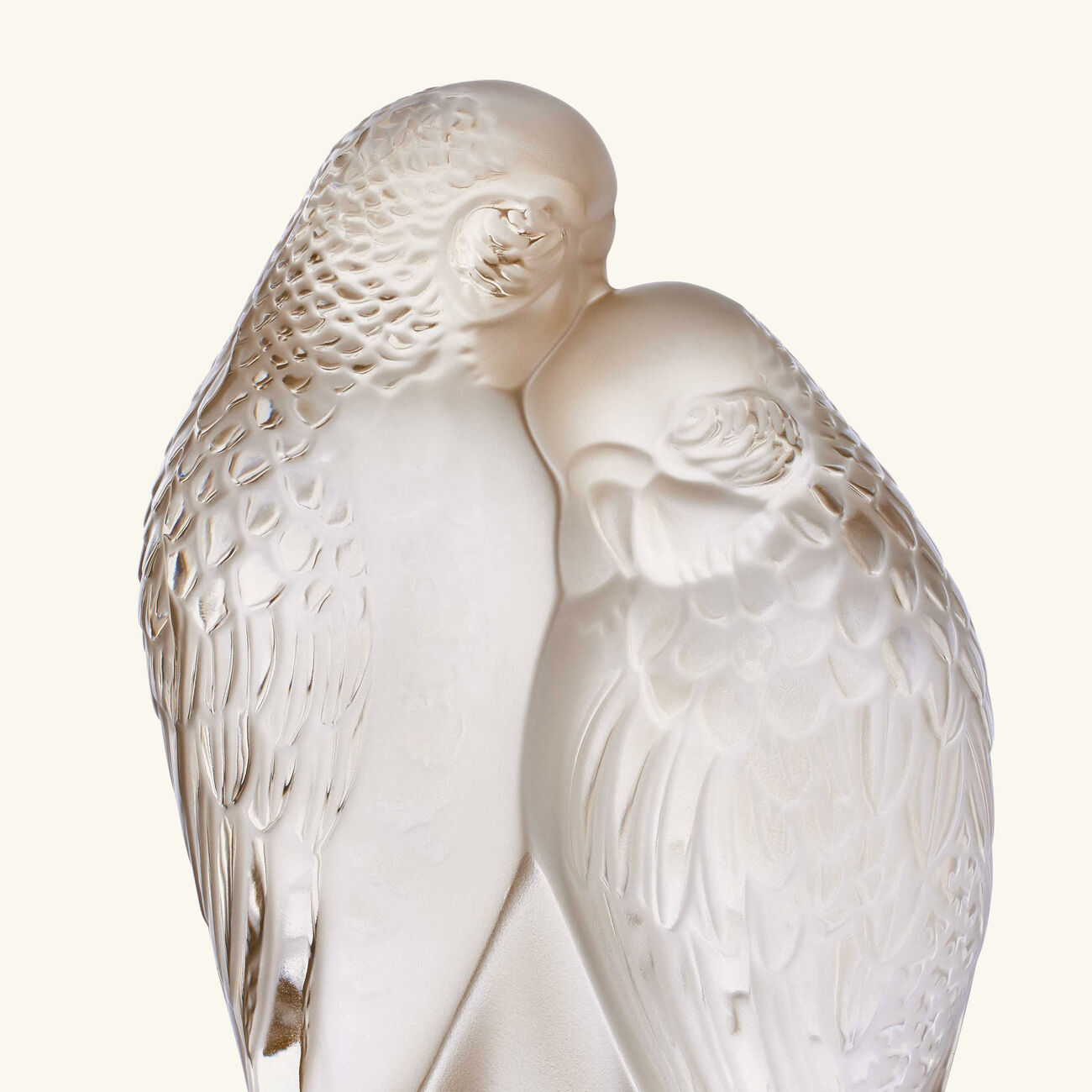 lalique two parakeets sculpture small gold
