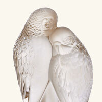 lalique two parakeets sculpture small gold