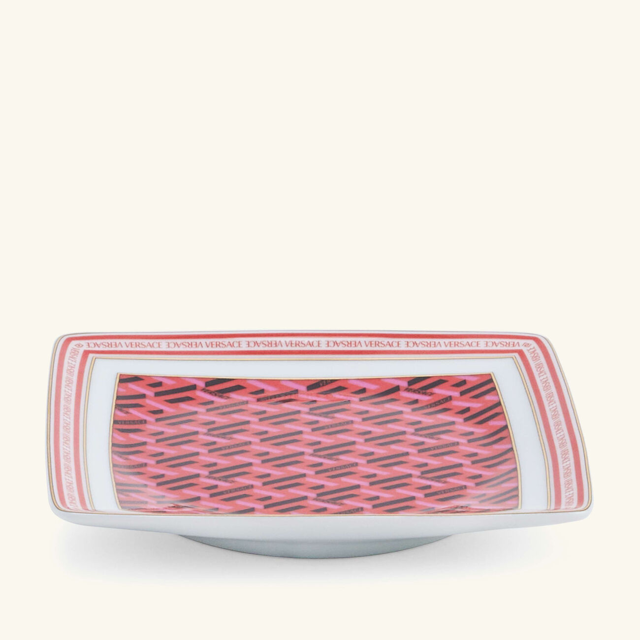 versace la greca trinket tray square red
