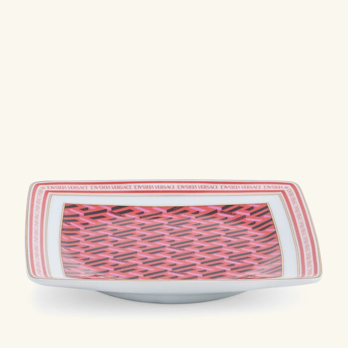 versace la greca trinket tray square red