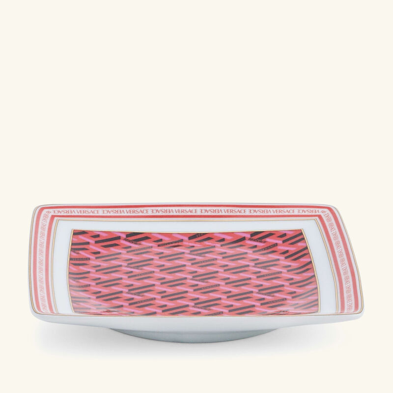 versace la greca trinket tray square red