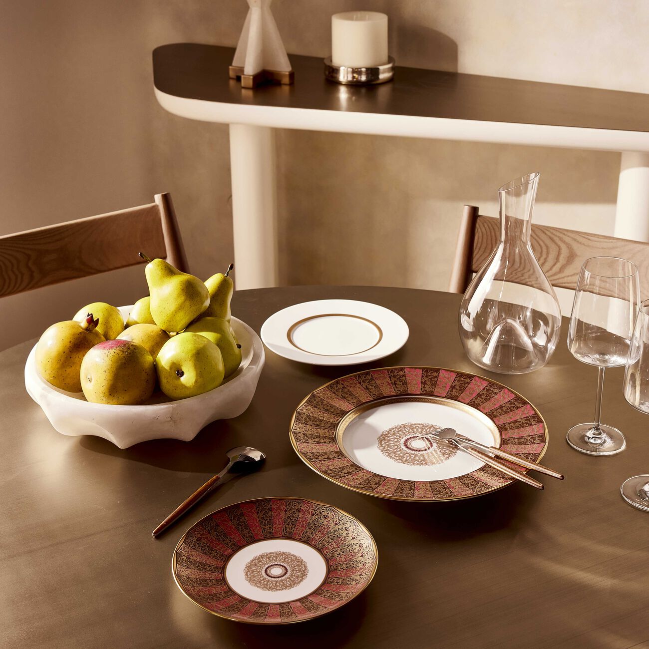 bernardaud eventail dinner plate round gold 21cm