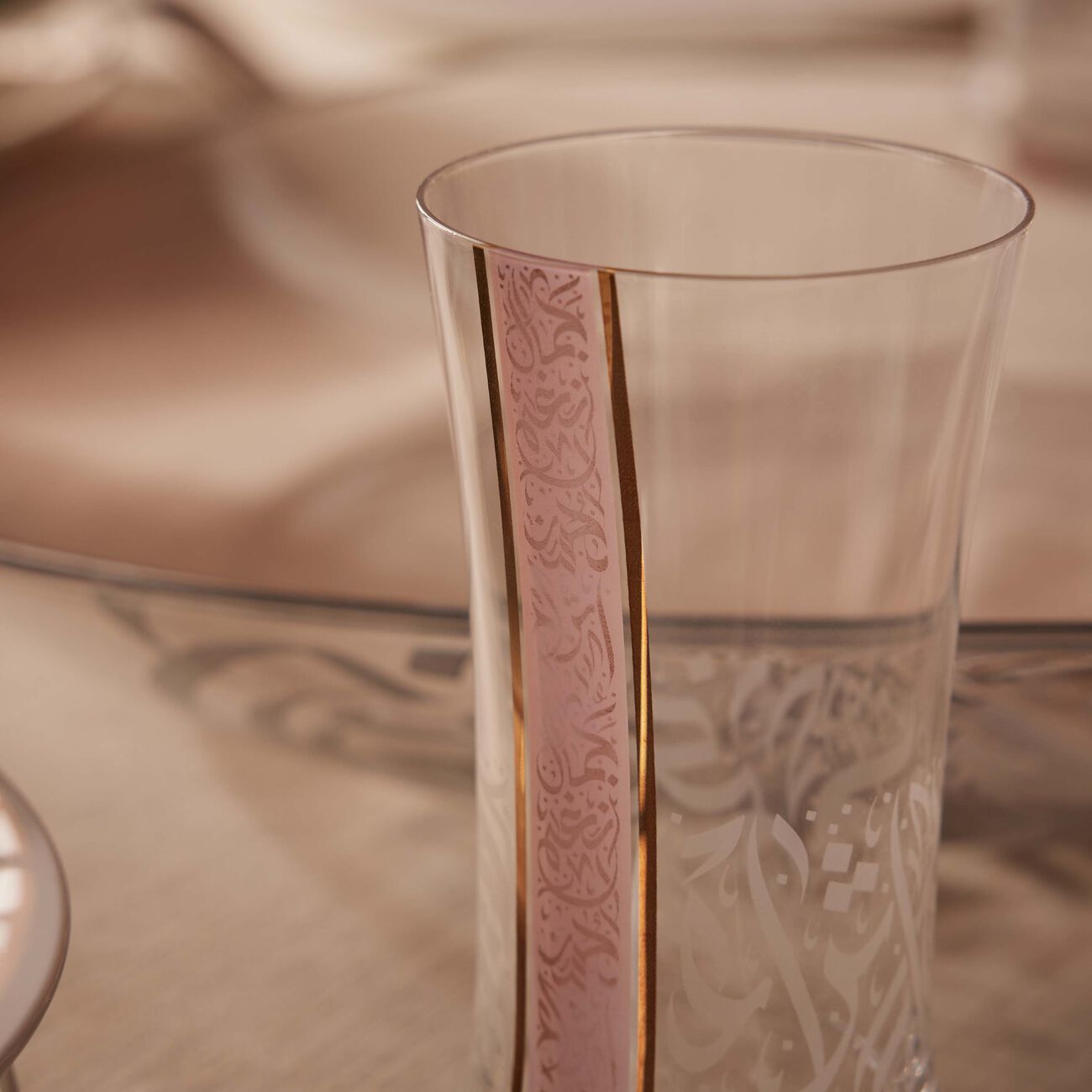 dimlaj nagham tall glass tumbler pink set of 6