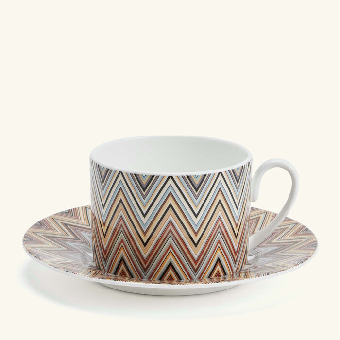 Zig Zag Jarris Tea Cup & Saucer Pattern missoni home zig zag jarris tea cup saucer pattern