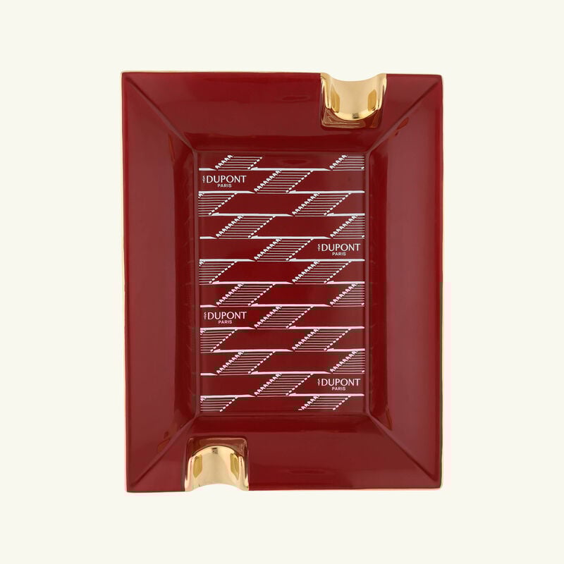 st dupont monogram 1872 ashtray rectangular large burgundy