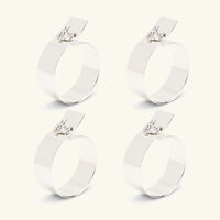 versace medusa napkin ring silver plated set of 4