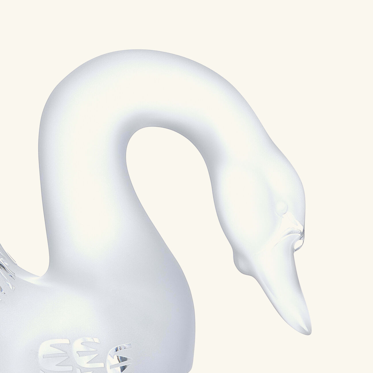 lalique swan head down sculpture small clear