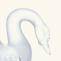 lalique swan head down sculpture small clear