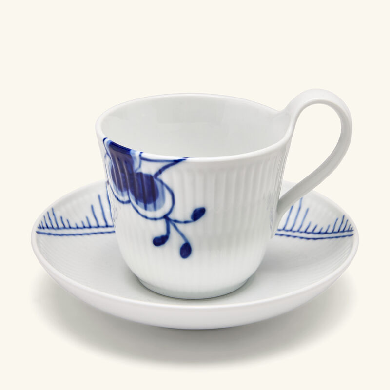 royal copenhagen blue fluted mega tea cup and saucer