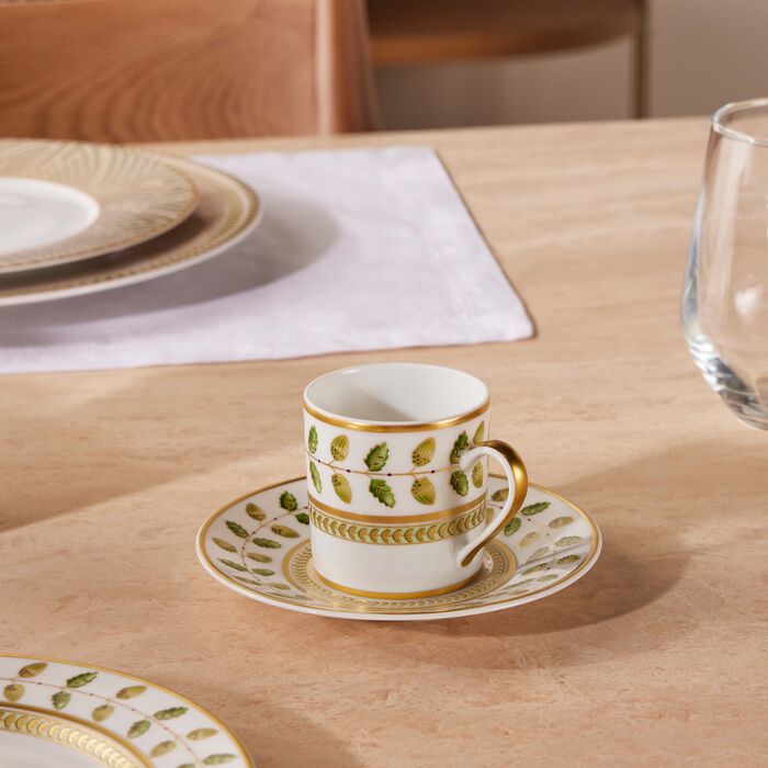 bernardaud constance coffee cup saucer green