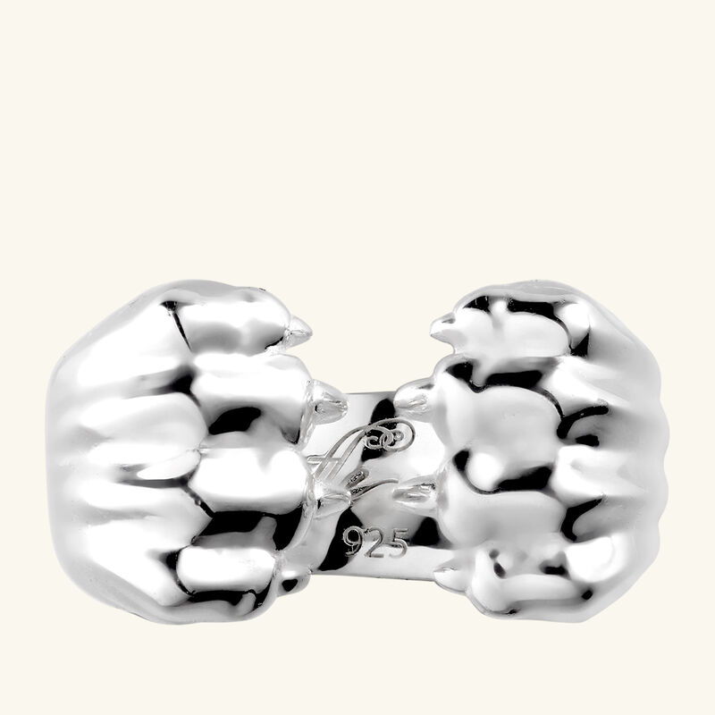 christofle patte de lion open ring sterling silver size 55