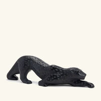 lalique zeila panther sculpture small black