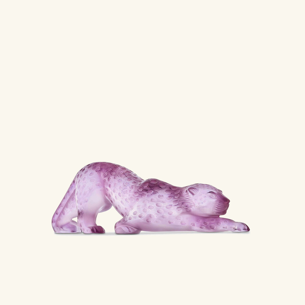 lalique zeila panther sculpture small pink