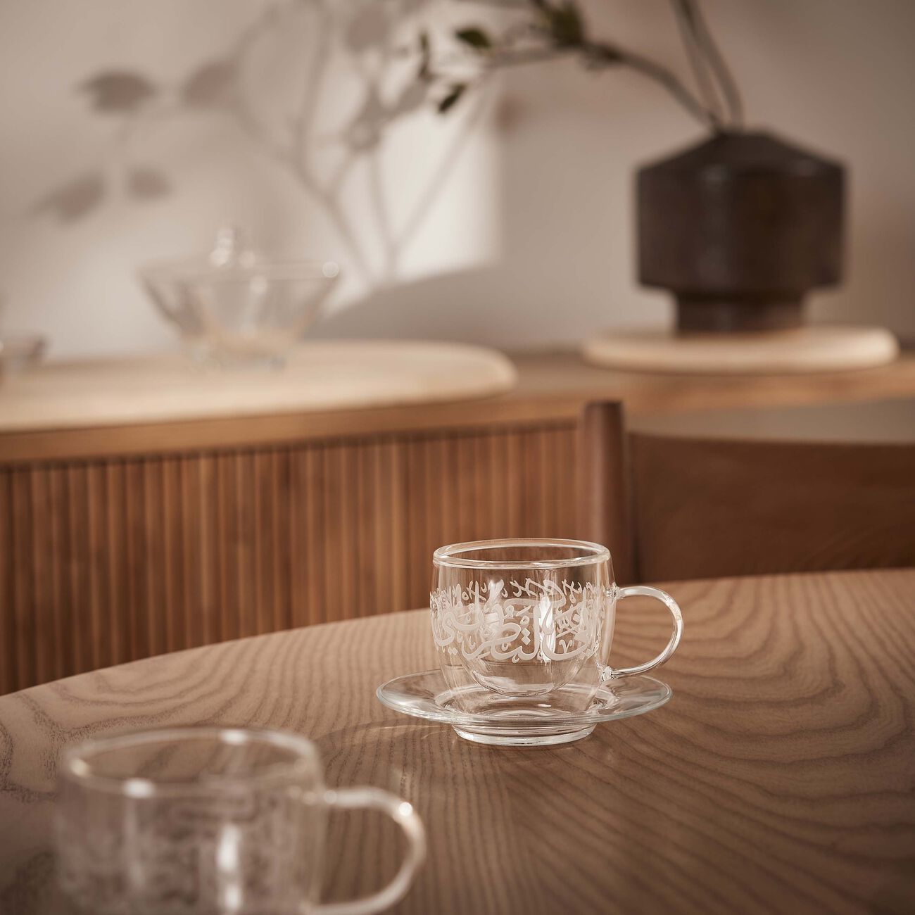 Thuluth Coffee Cup & Saucer Clear Set of 6 dimlaj thuluth coffee cup saucer clear set of 6