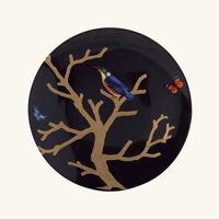 bernardaud aux oiseaux dinner plate round black 21cm set of 4