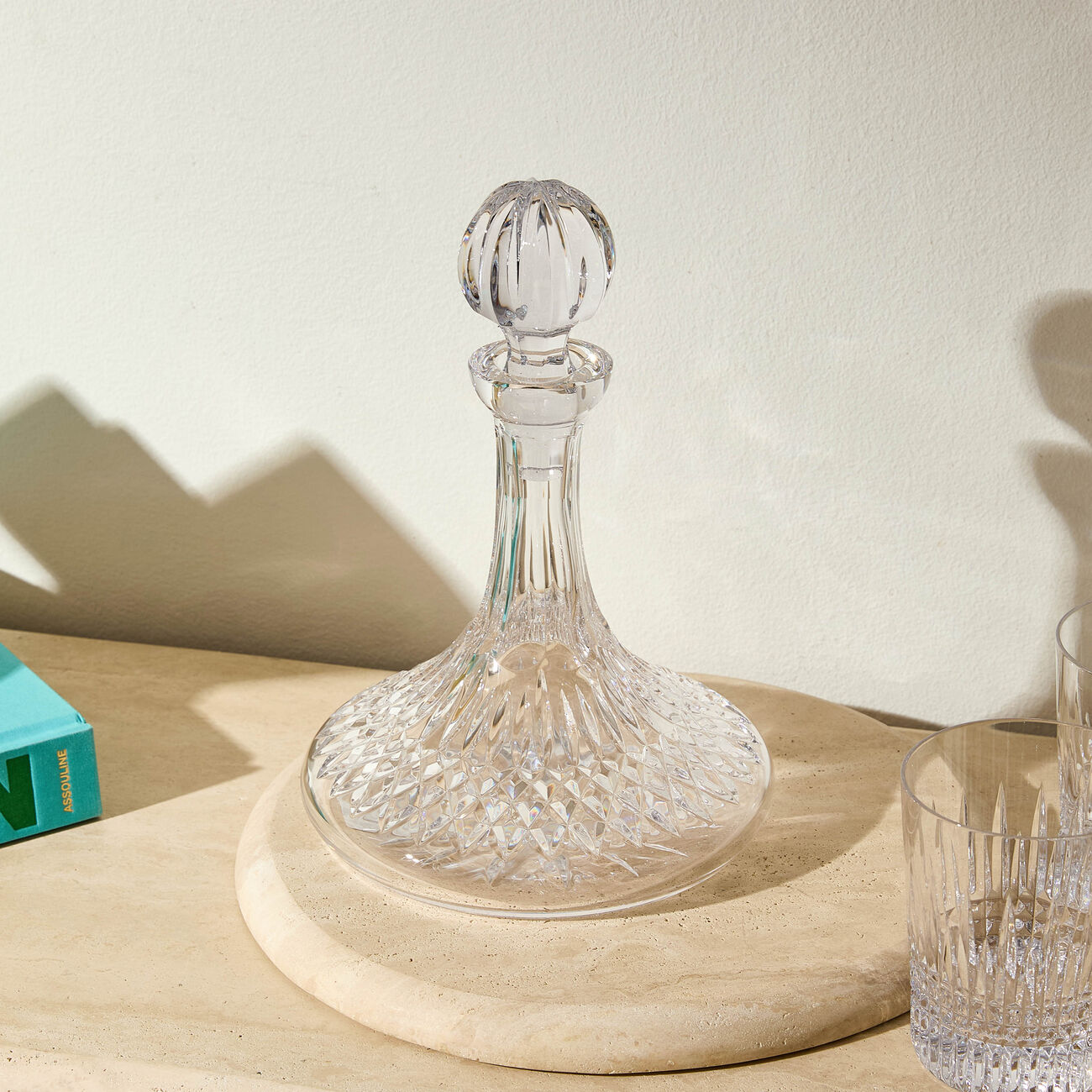 waterford lismore ships decanter clear