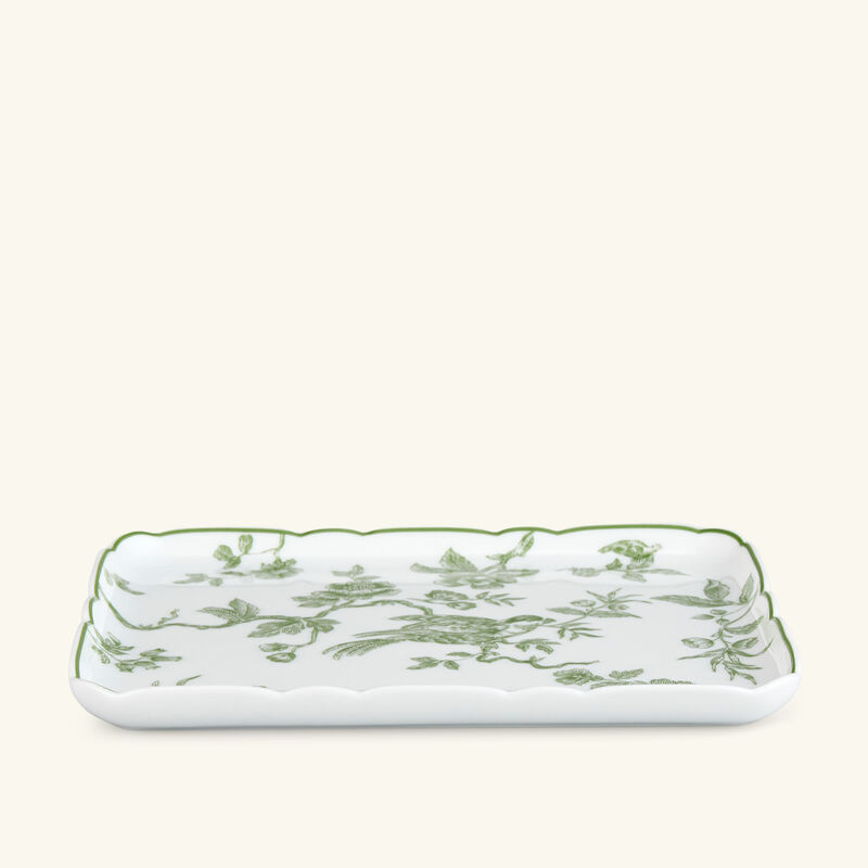 bernardaud albertine serving plate regtangular green