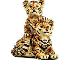 Jungle E Chelle And Clara Mom/Baby Tiger Figurine, small