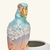 lladro macaw bird vase large red