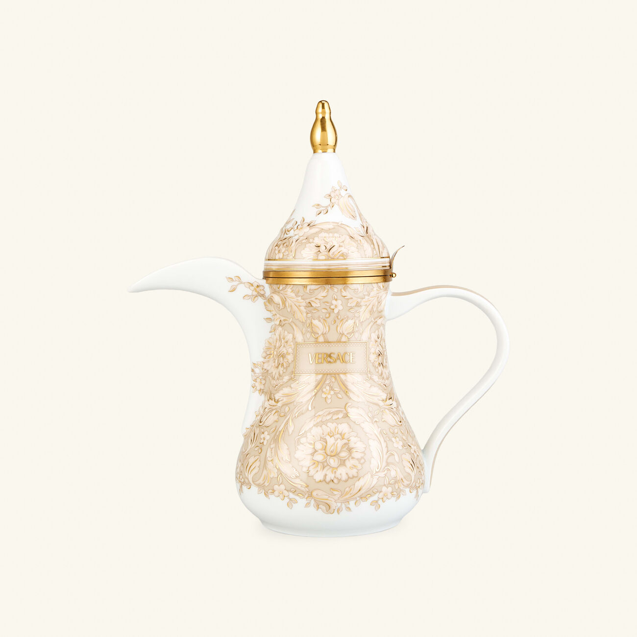 versace barocco coffee pot beige
