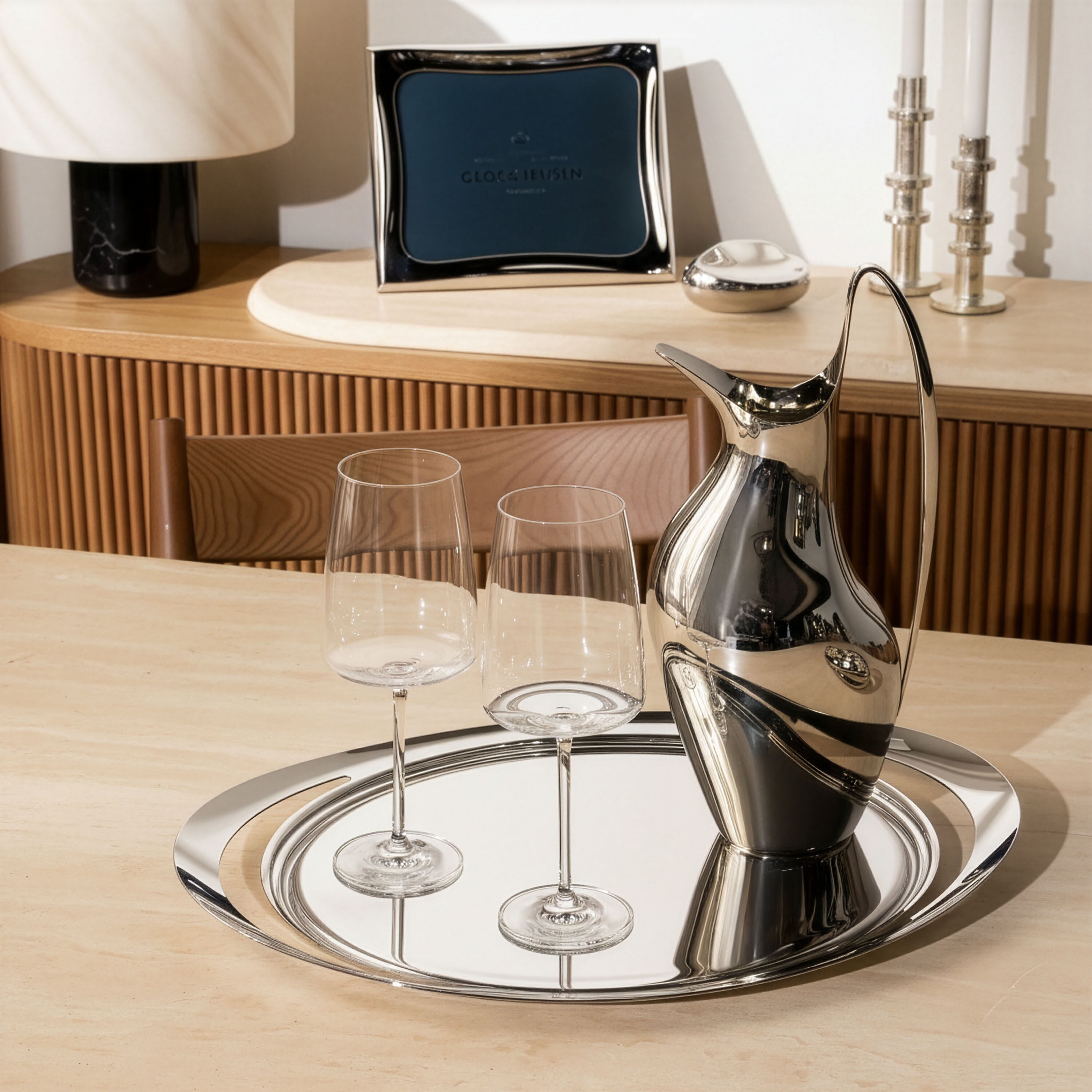 Georg Jensen Cobra Serving Tray Oval Clear | Tanagra Kuwait