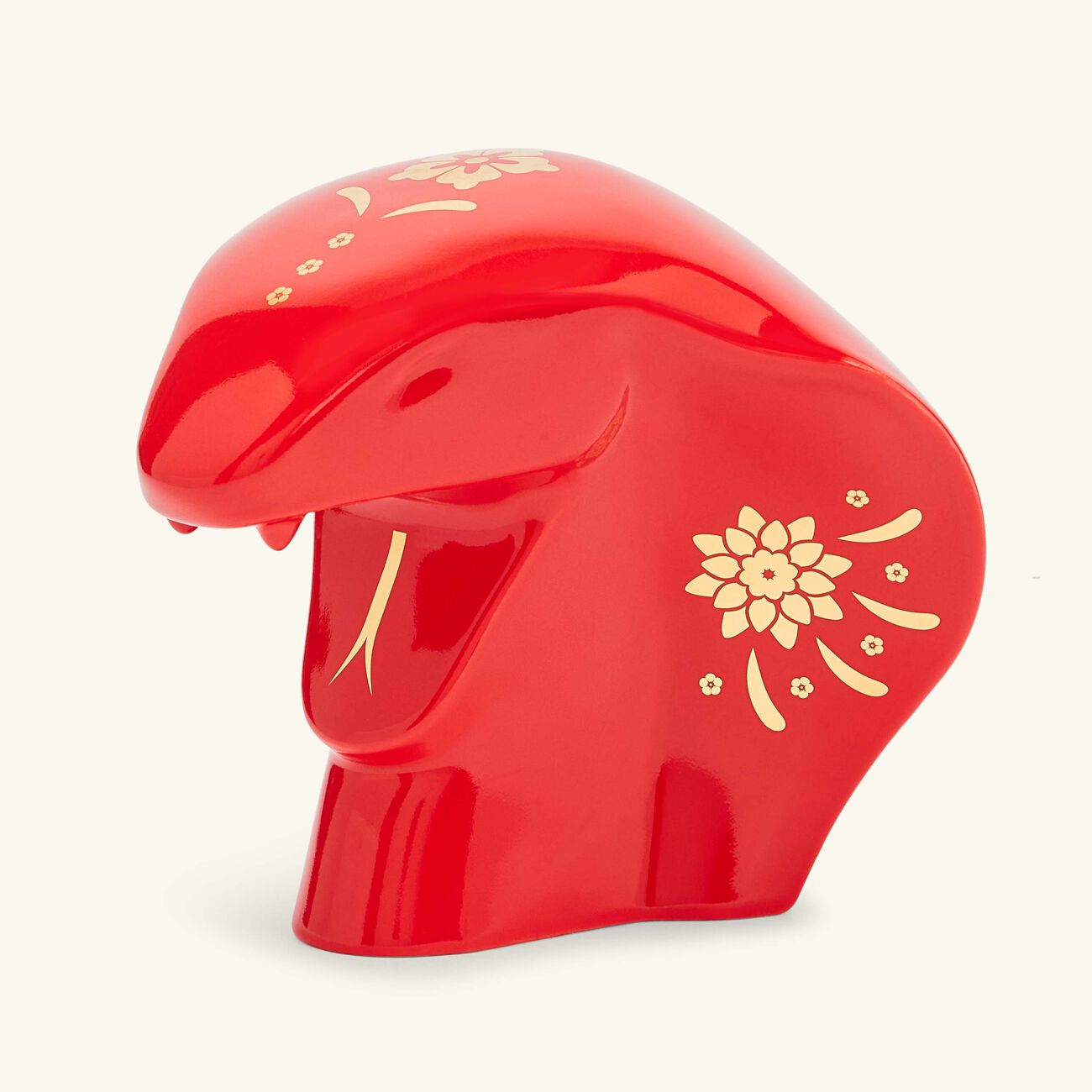 lladro the snake sculpture small red