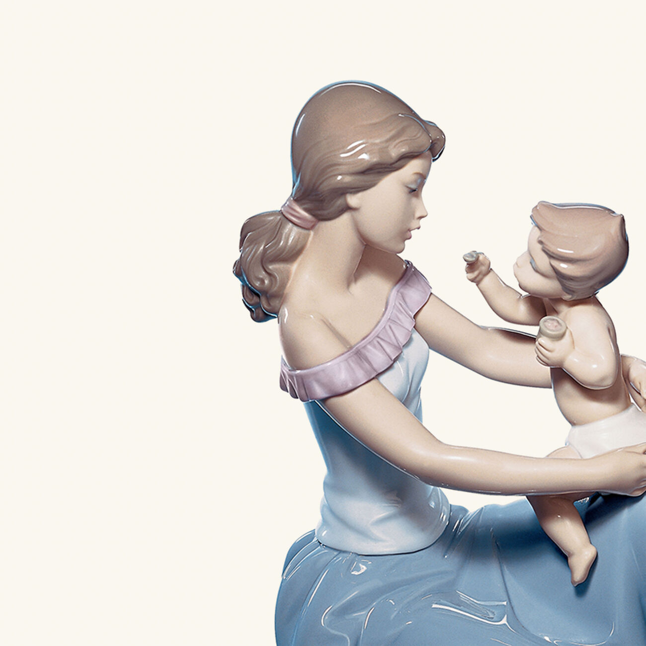 lladro one for you one for me mother sculpture medium blue