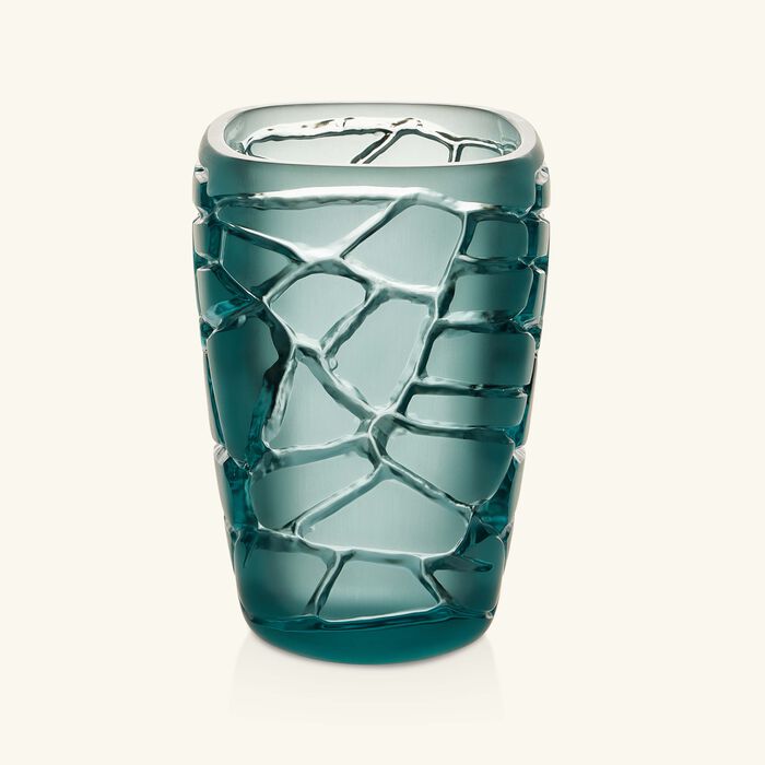 lalique terramineral magnitude vase round small blue