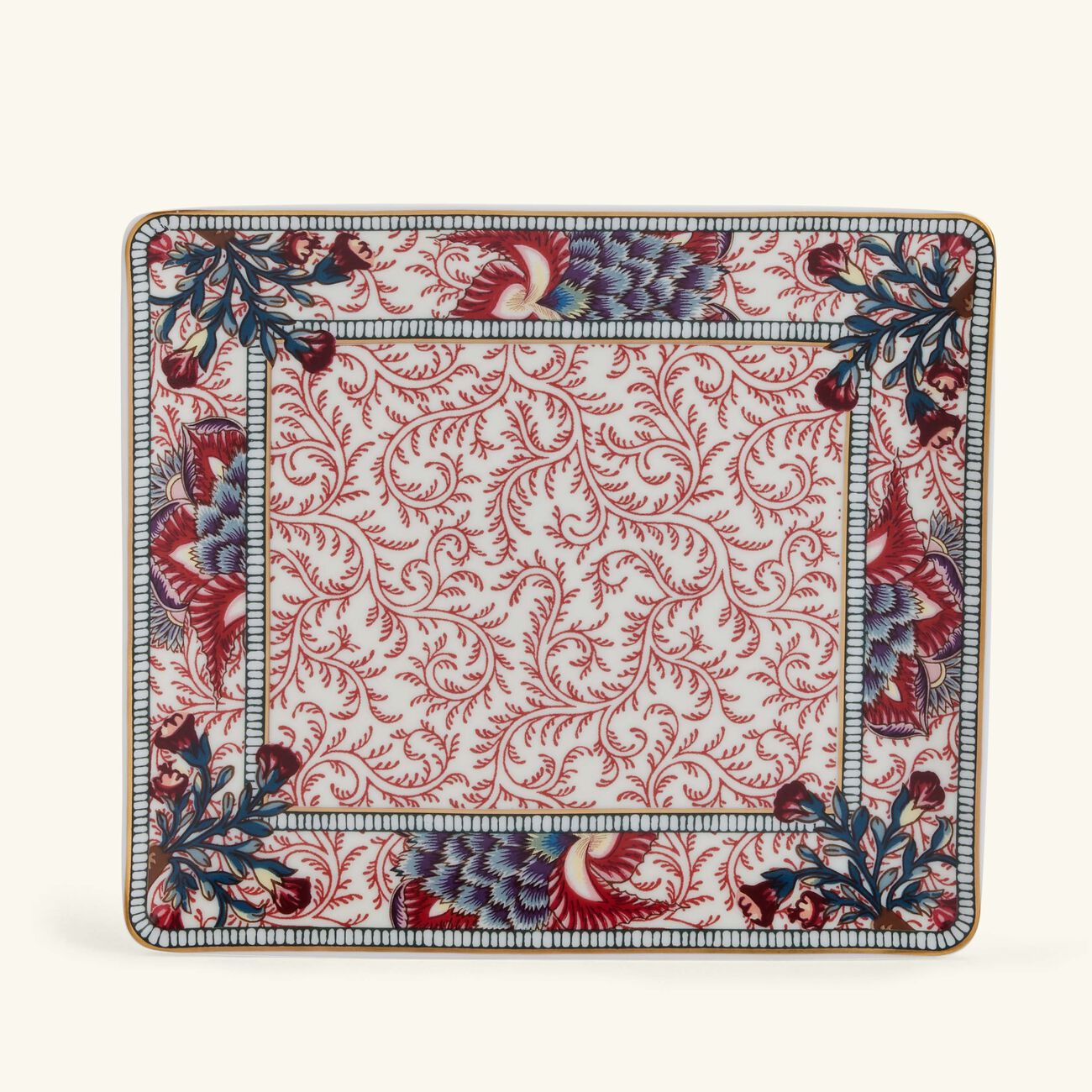 bernardaud braquenie serving platter square red