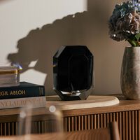 baccarat octogone vase small black